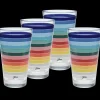 16 oz. All Colors Stripe Cooler Glass - Set of 4|Fiesta Factory Direct Online