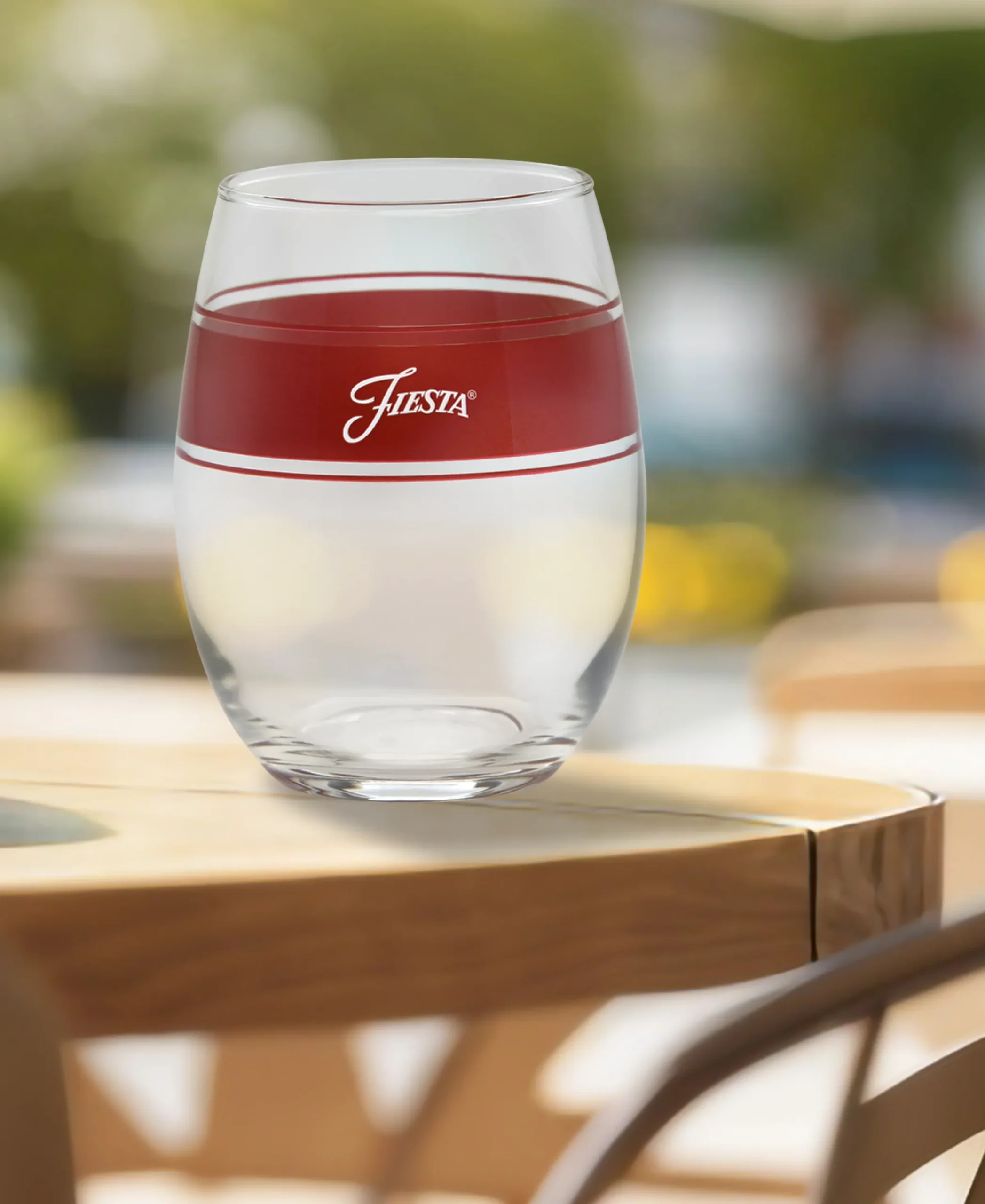 15 oz. Fiesta® Frame Stemless Wine Scarlet – Set of 4|Fiesta Factory Direct Discount