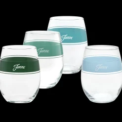 Aegean 15 oz. Frame Stemless Wine Glass Mixed Color – Set of 4|Fiesta Factory Direct Outlet