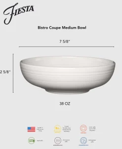 Bistro Coupe 7 5/8 Inch Medium Bowl 38 OZ|Fiesta Factory Direct Clearance