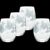 Botanical Floral 15 oz. Stemless Wine Glass – Set of 4|Fiesta Factory Direct Sale