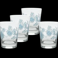 Botanical Floral 15 oz. Tapered Double Old Fashion Glass – Set of 4|Fiesta Factory Direct Clearance