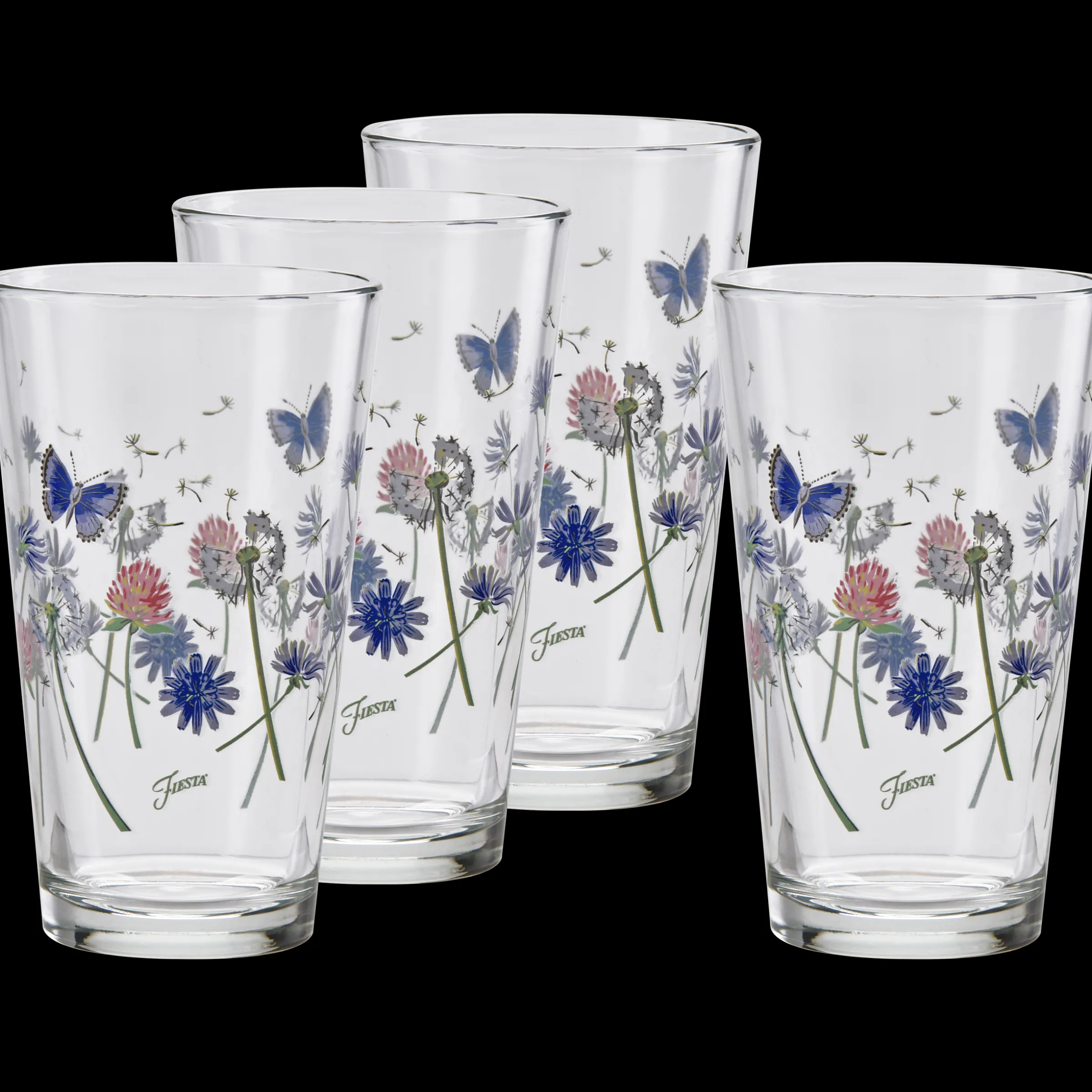 Breezy Floral 16 oz. Cooler Glass - Set of 4|Fiesta Factory Direct Sale