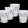 Breezy Floral 15 oz. Tapered Double Old Fashion Glass – Set of 4|Fiesta Factory Direct Online