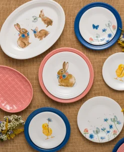 Breezy Floral Easter 13 5/8 Inch Large Oval Serving Platter Bunny & Babies|Fiesta Factory Direct Sale