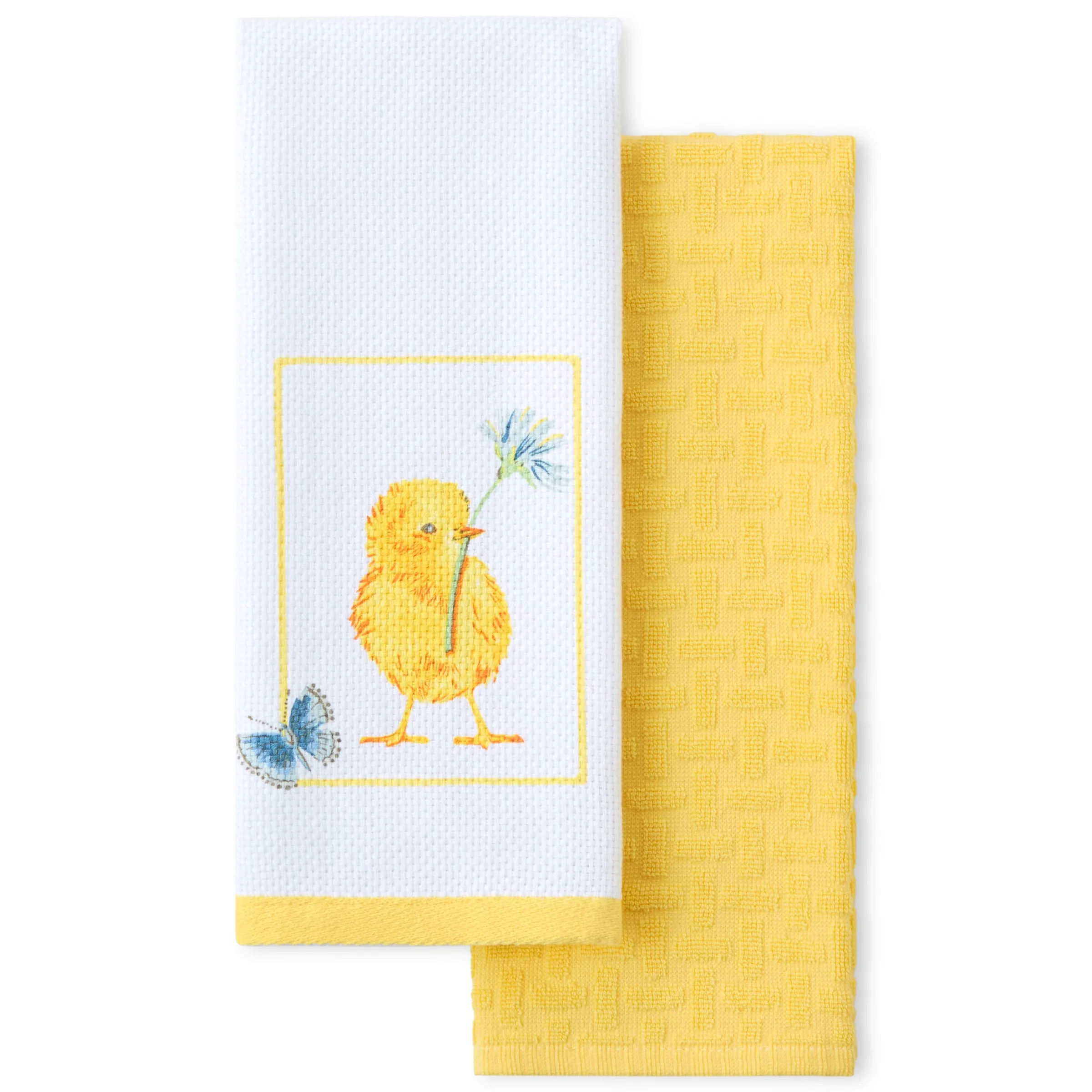 Breezy Floral Easter Chick Kitchen Towels 2-Pack Set|Fiesta Factory Direct Outlet