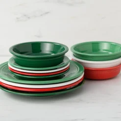 Christmas Mixed Color Classic Rim 12-Piece Dinnerware Set, Service for 4|Fiesta Factory Direct New