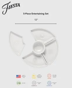 Christmas Mixed Color 5-Piece Color Entertaining Set 8 1/5 Inch|Fiesta Factory Direct