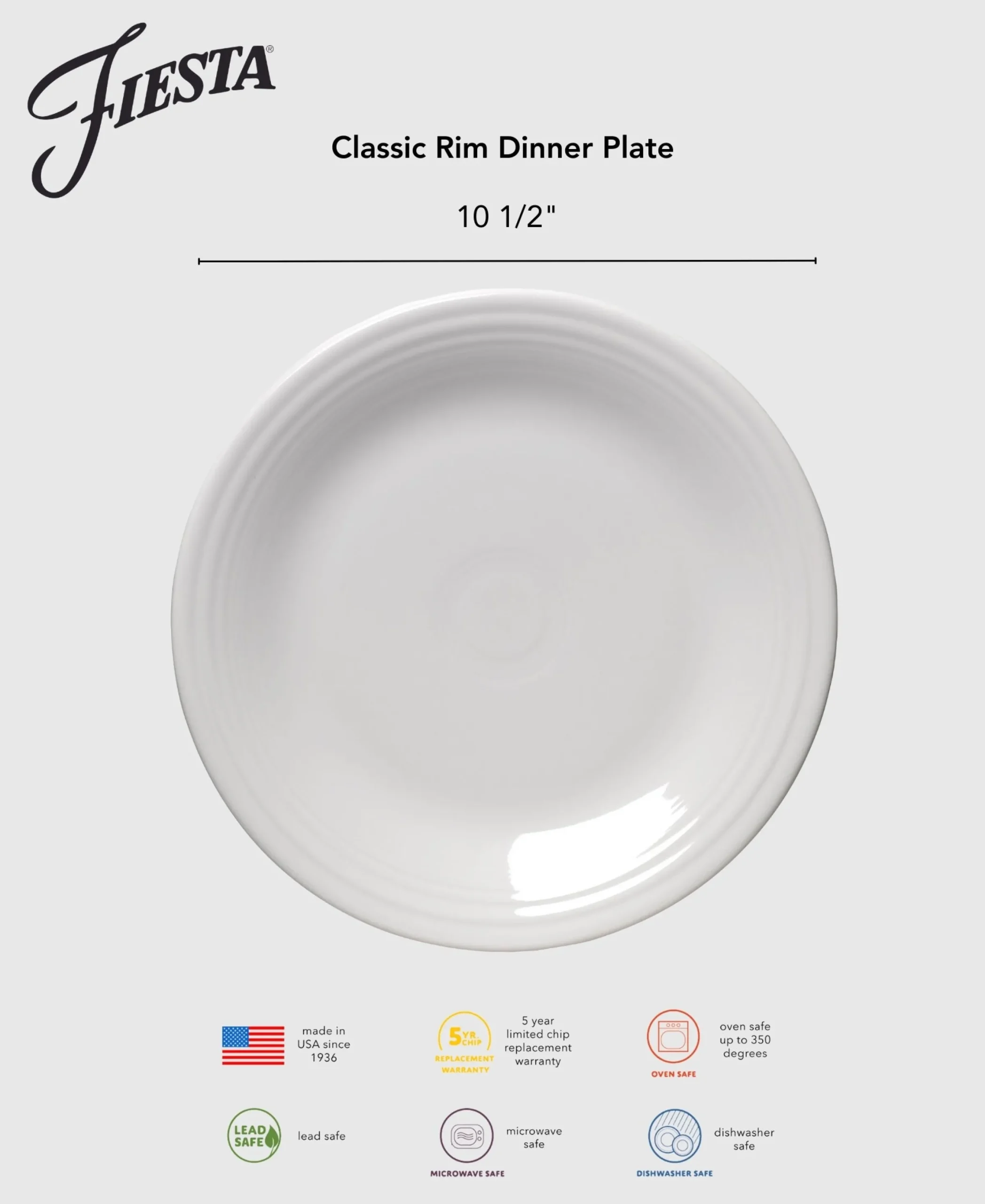 Classic Rim 10 1/2 Inch Dinner Plate Foundry|Fiesta Factory Direct Clearance