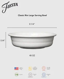 Classic Rim 10 1/2 Inch Extra Large Serving Bowl 80 OZ|Fiesta Factory Direct Sale