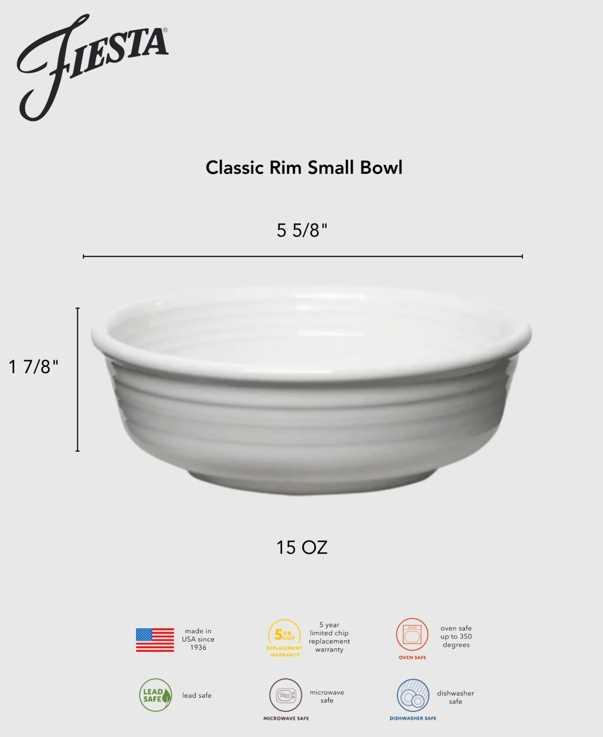 Classic Rim 5 5/8 Inch Small Bowl 15 OZ Foundry|Fiesta Factory Direct Clearance