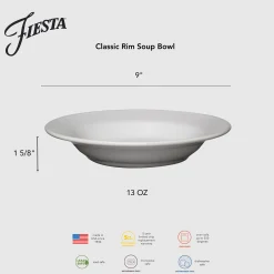 Classic Rim 9 Inch Soup Bowl 13 OZ|Fiesta Factory Direct Discount
