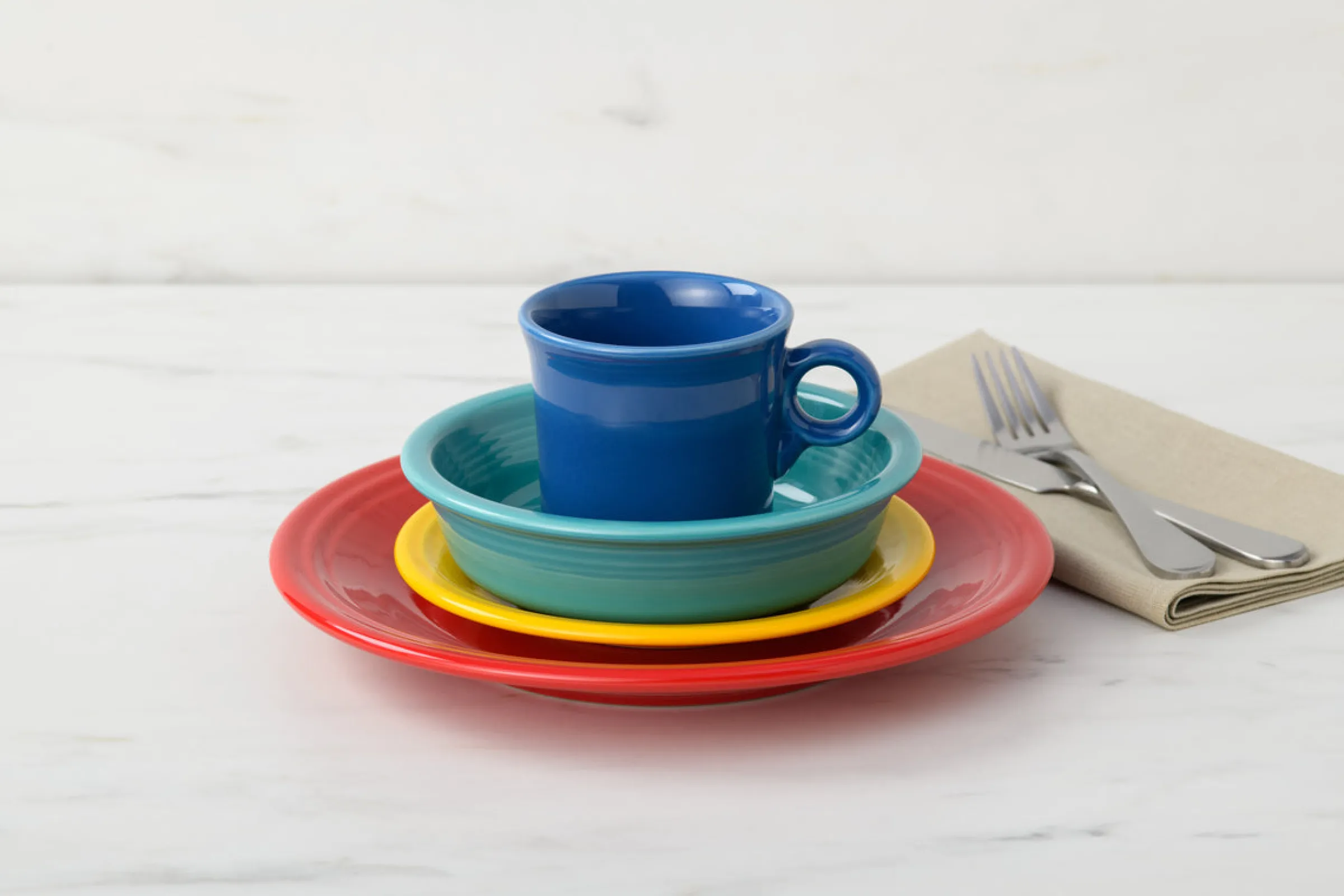 Classic Rim 4-Piece Place Setting, Service for 1|Fiesta Factory Direct Outlet