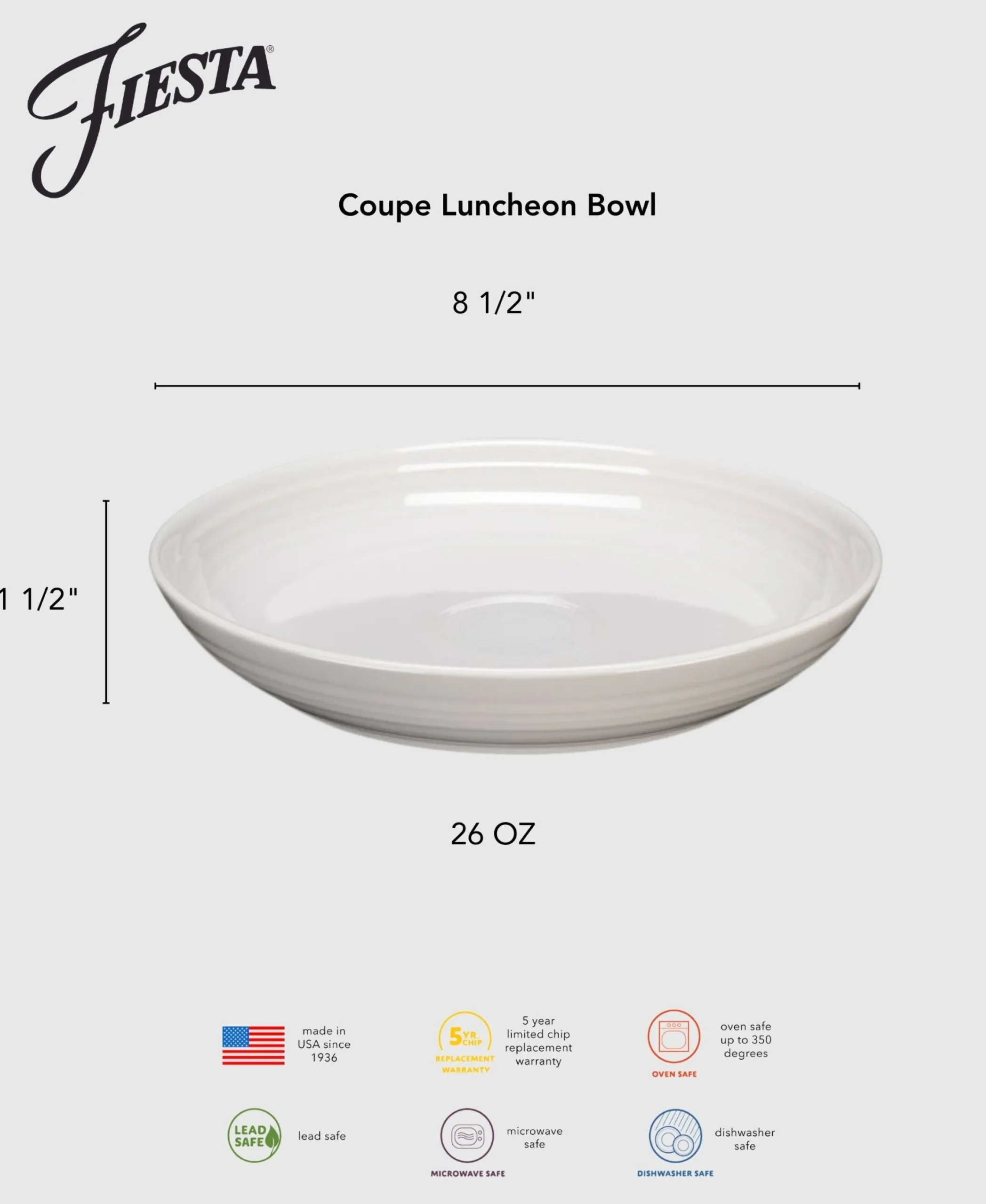 Coupe 8 1/2 Inch Luncheon Bowl 26 OZ|Fiesta Factory Direct Discount