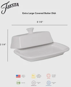 Extra Large Covered Butter Dish 8 1/8 Inch x 5 1/8 Inch|Fiesta Factory Direct Best