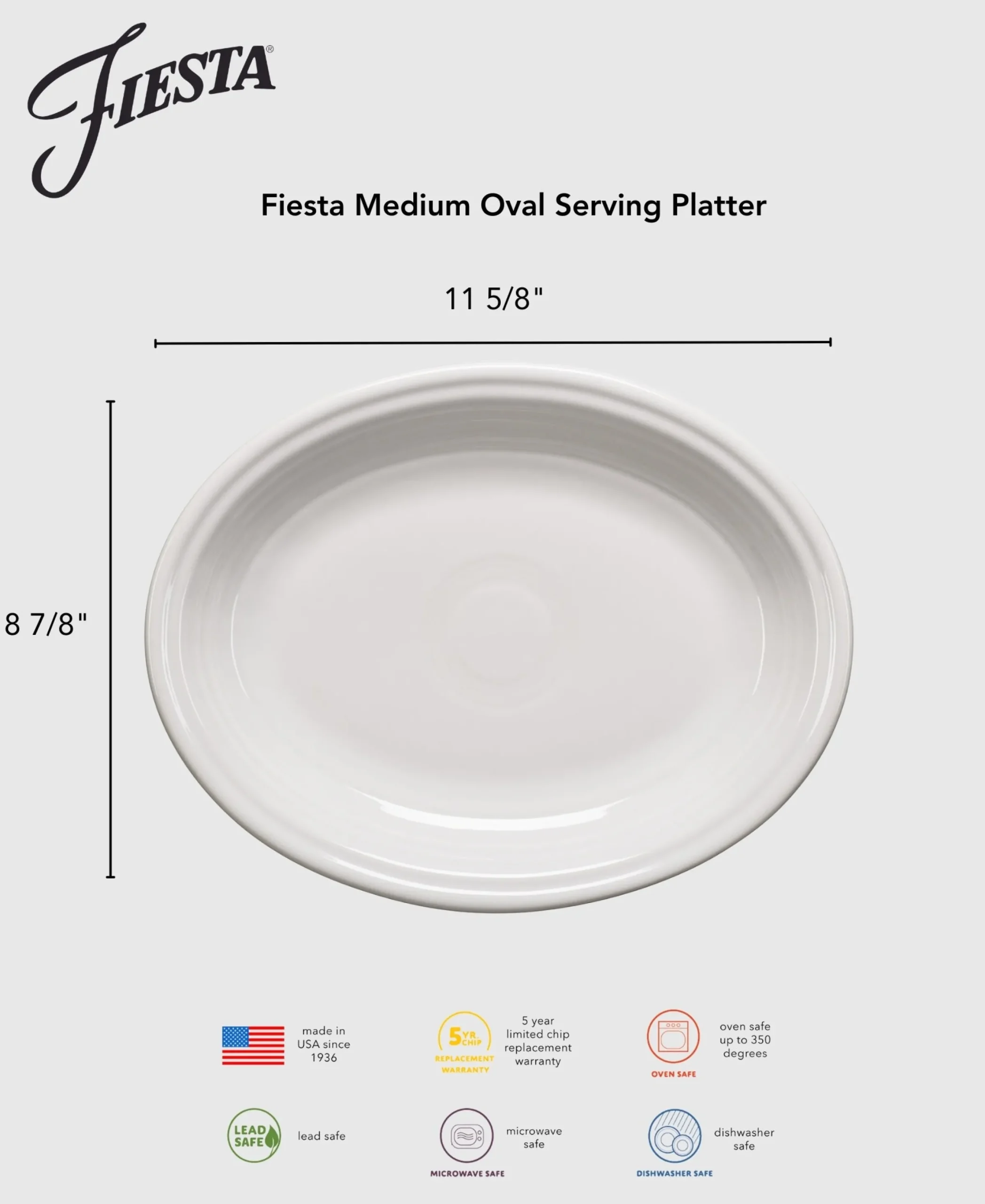 Fiesta 11 5/8 Inch Medium Oval Serving Platter|Fiesta Factory Direct New