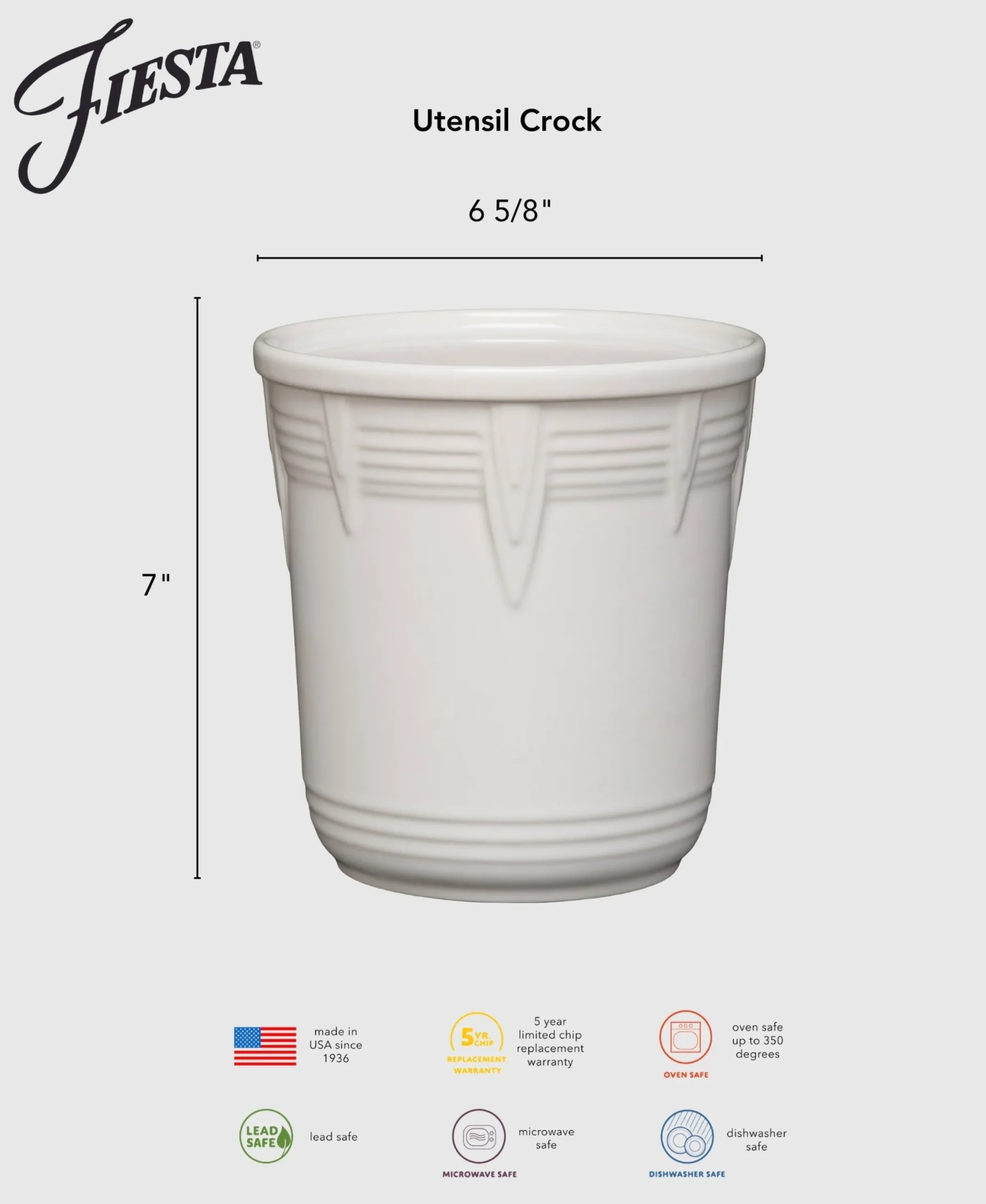Fiesta 7 Inch Chevron Utensil Crock|Fiesta Factory Direct Online