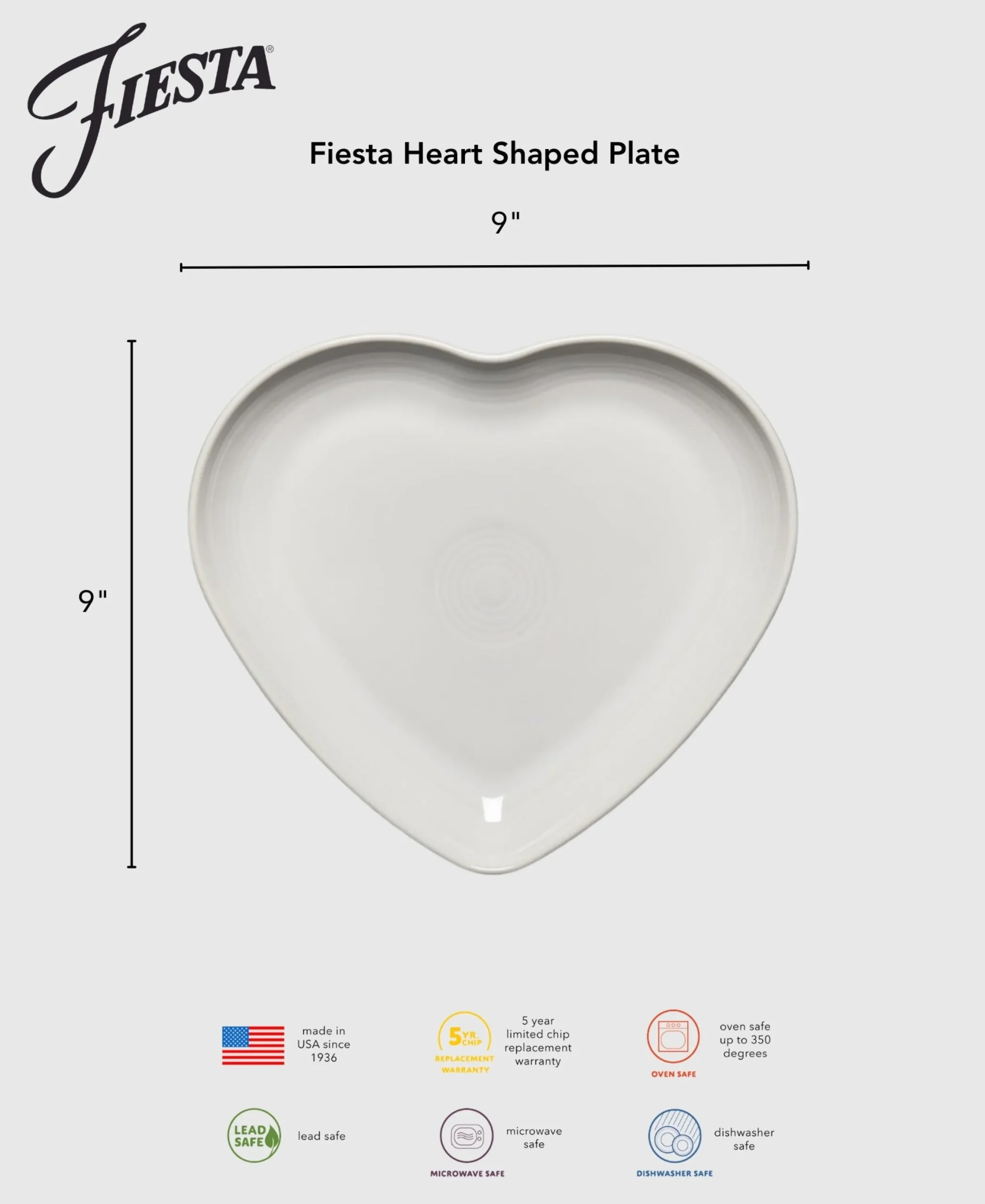 Fiesta 9 Inch Heart Shaped Plate|Fiesta Factory Direct Best