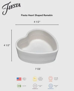 Fiesta 7 OZ Heart Shaped Ramekin 4 1/2 Inch|Fiesta Factory Direct Outlet