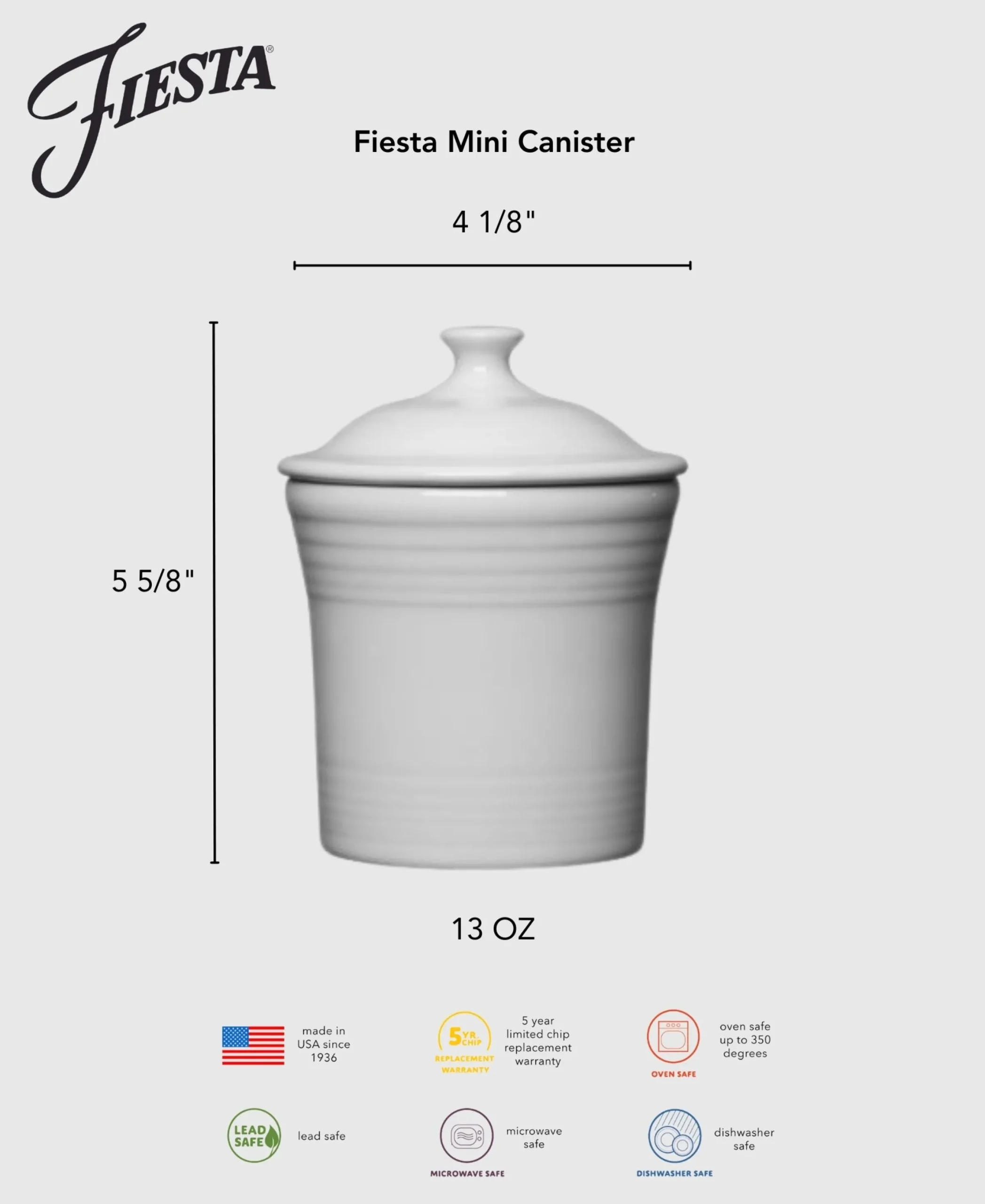 Fiesta 13 OZ Mini Canister 5 5/8 Inch|Fiesta Factory Direct New