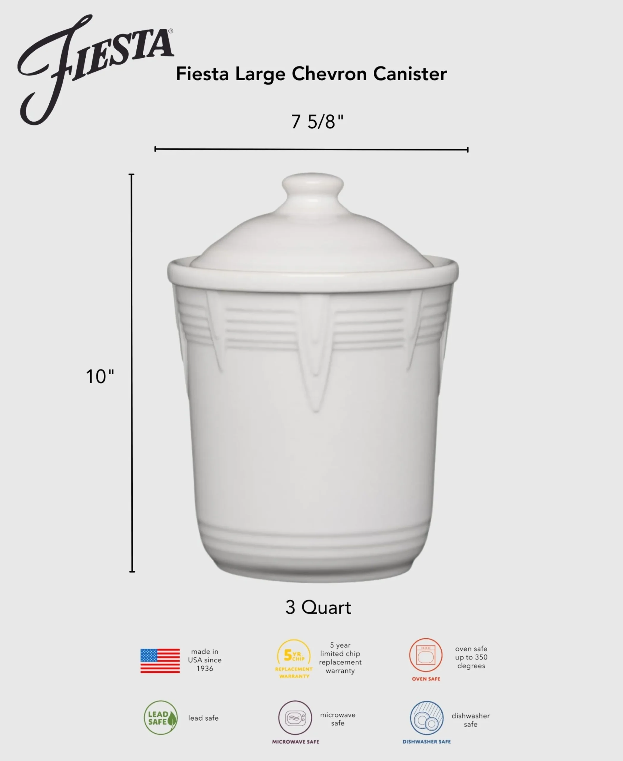 Fiesta 3 Quart Large Chevron Canister|Fiesta Factory Direct