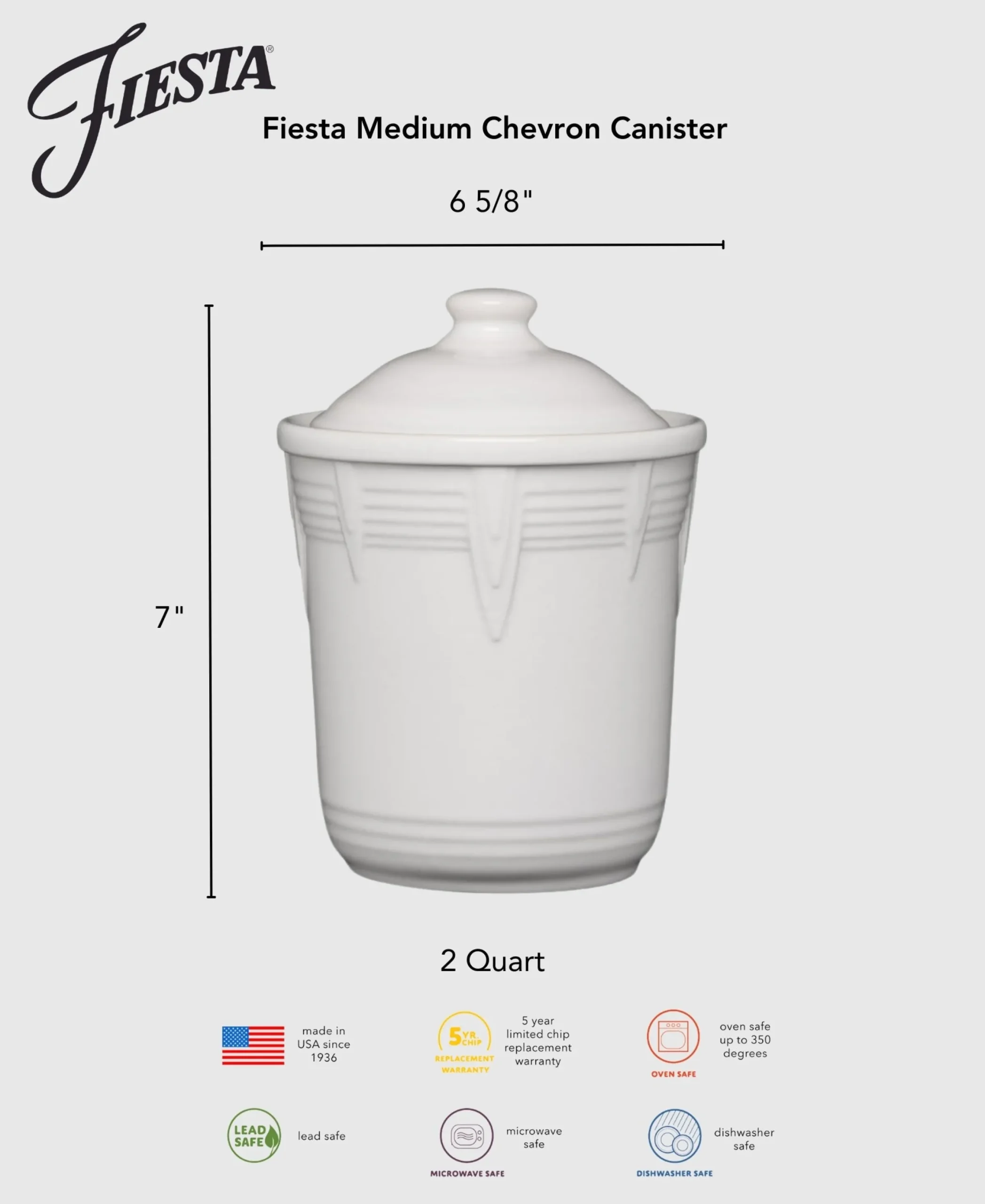 Fiesta 2 Quart Medium Chevron Canister|Fiesta Factory Direct