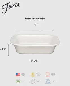 Fiesta Square 9x9 Inch Baker 2 Quart|Fiesta Factory Direct Outlet