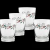 Holly Berry Christmas 15 oz. Tapered Double Old Fashion Glass – Set of 4|Fiesta Factory Direct Best