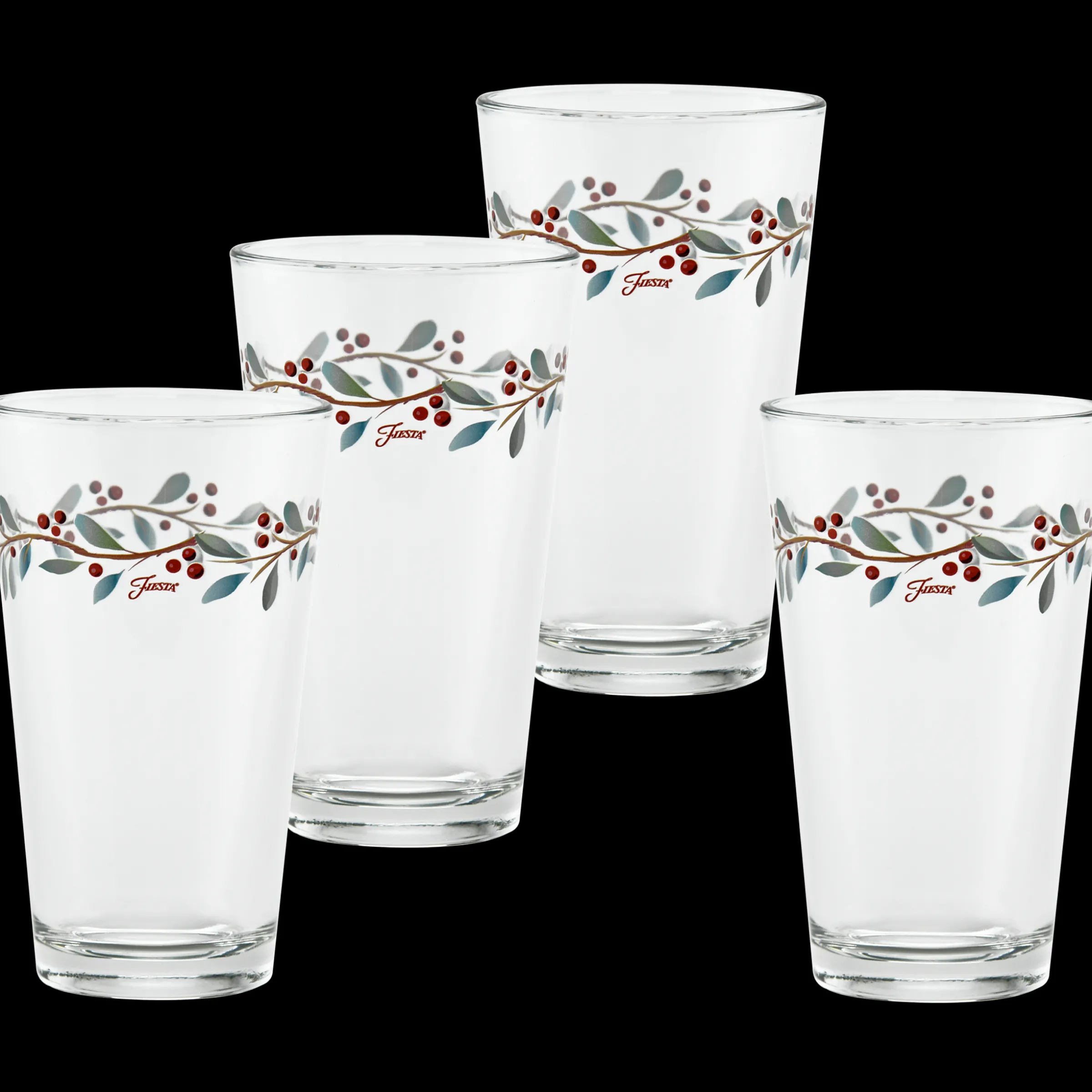 Holly Berry Christmas 16 oz. Cooler - Set of 4|Fiesta Factory Direct Sale