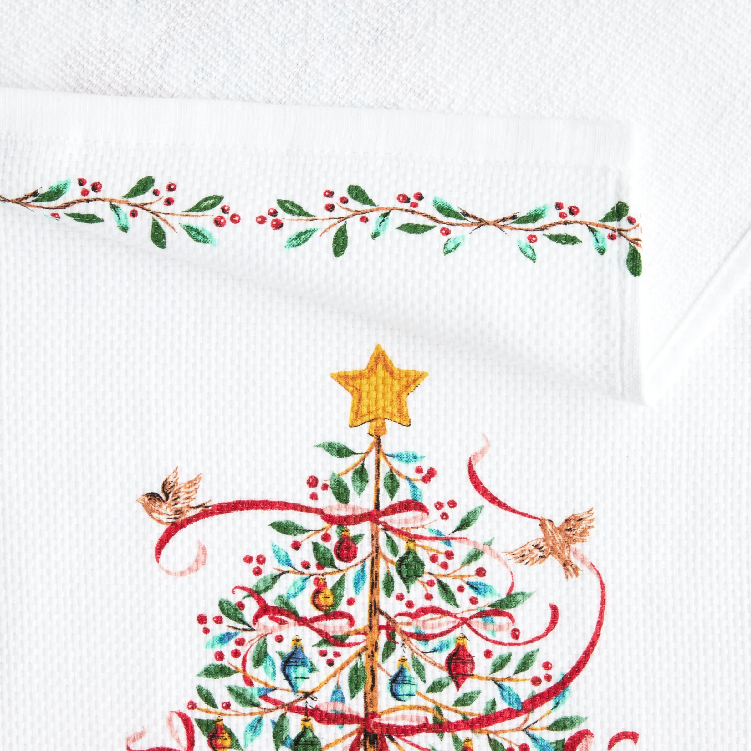 Holly Berry Christmas Tree Kitchen Towel Set|Fiesta Factory Direct Hot
