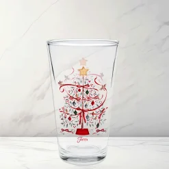 Holly Berry Christmas Tree 16 oz. Cooler Glass - Set of 4|Fiesta Factory Direct Discount