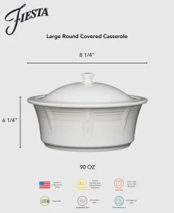 Large 10 Inch Round Covered Casserole 2.8 Quart|Fiesta Factory Direct