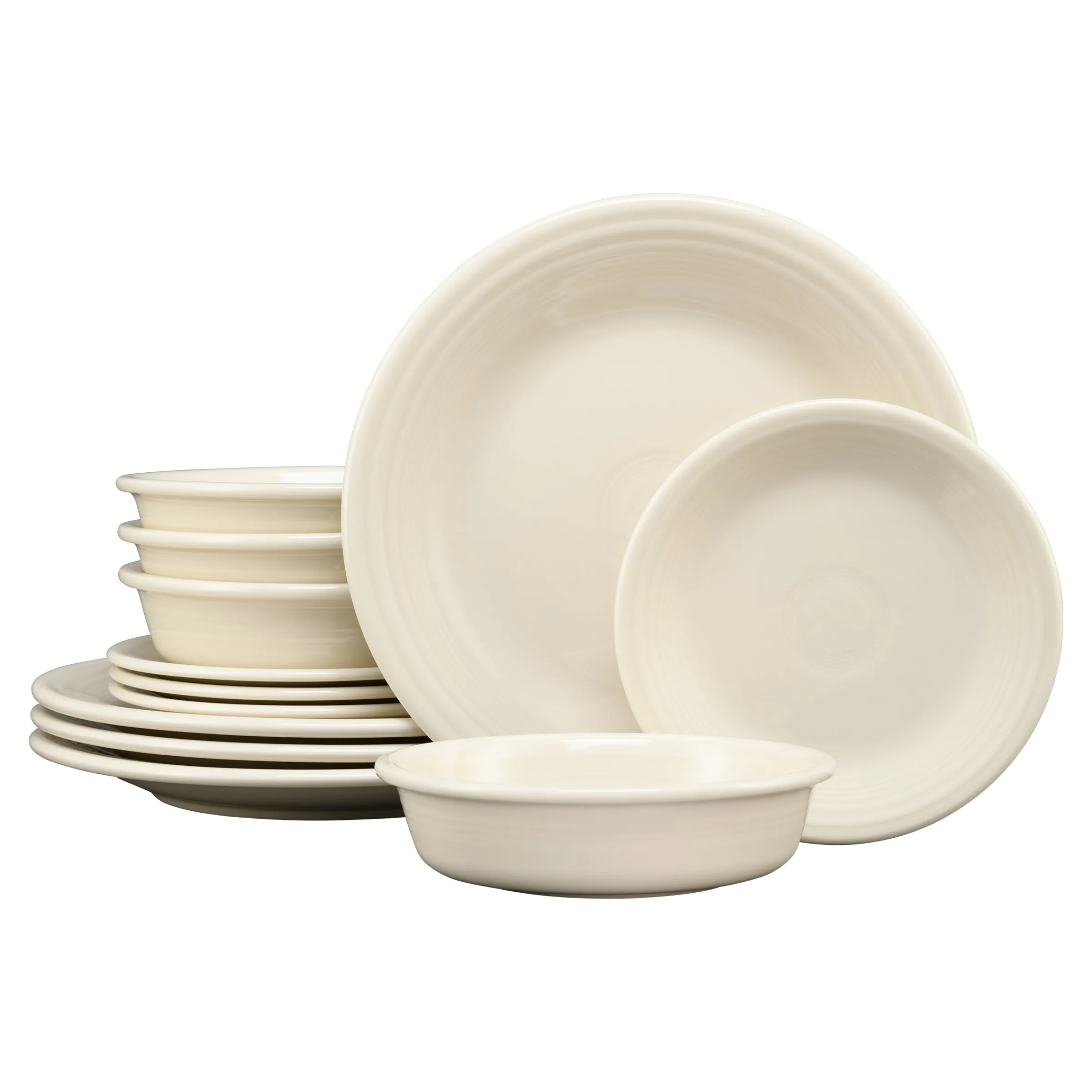 Linen Classic Rim 12-Piece Dinnerware Set, Service for 4|Fiesta Factory Direct Discount