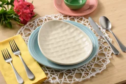 Linen Embossed Egg Shaped Plate 10 Inch|Fiesta Factory Direct Outlet