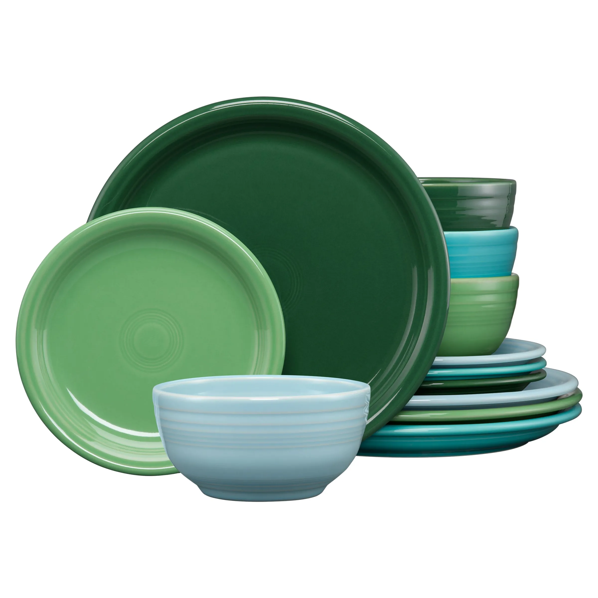 Mixed Aegean Bistro Coupe 12-Piece Dinnerware Set, Service for 4|Fiesta Factory Direct Outlet