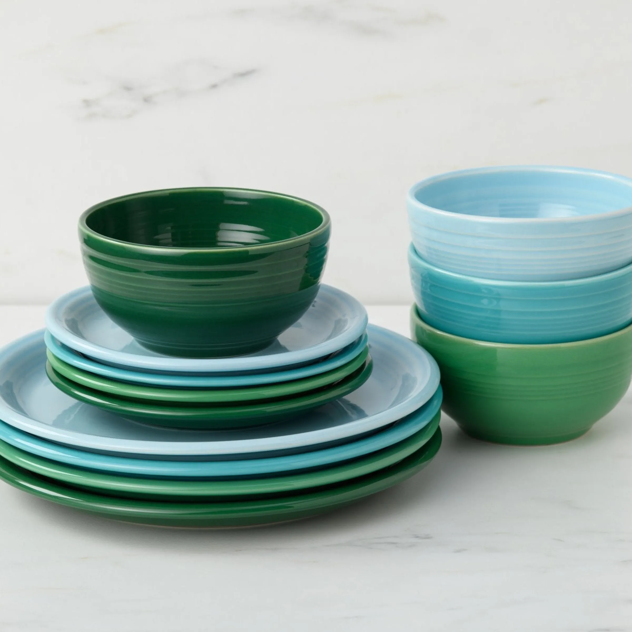 Mixed Aegean Bistro Coupe 12-Piece Dinnerware Set, Service for 4|Fiesta Factory Direct Outlet