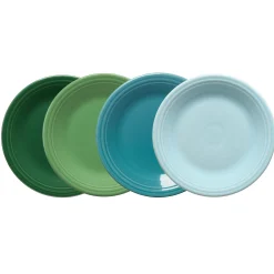 Mixed Aegean Classic Rim 10 1/2 Inch Dinner Plate, Set of 4|Fiesta Factory Direct New