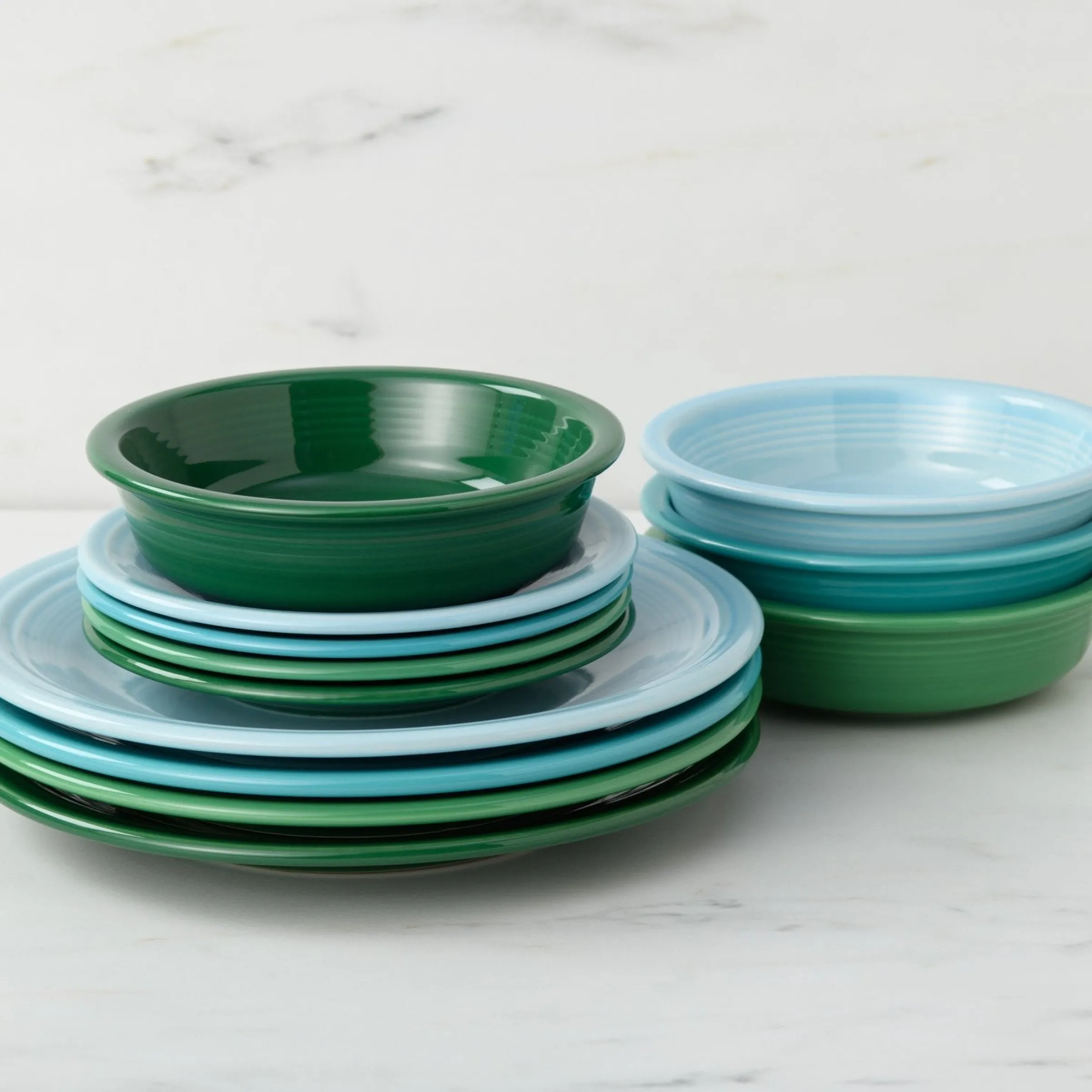 Mixed Aegean Classic Rim 12-Piece Dinnerware Set, Service for 4|Fiesta Factory Direct Hot