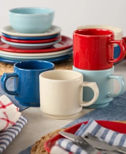 Mixed Americana 16 OZ Set of 4 Stackable Mug Set|Fiesta Factory Direct Clearance