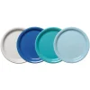 Mixed Coastal Blues Bistro Coupe 9 Inch Luncheon Plate, Set of 4|Fiesta Factory Direct Online