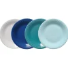 Mixed Coastal Blues Classic Rim 10 1/2 Inch Dinner Plate, Set of 4|Fiesta Factory Direct Discount