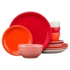 Mixed Sunset Horizon Bistro Coupe 12-Piece Dinnerware Set, Service for 4|Fiesta Factory Direct New