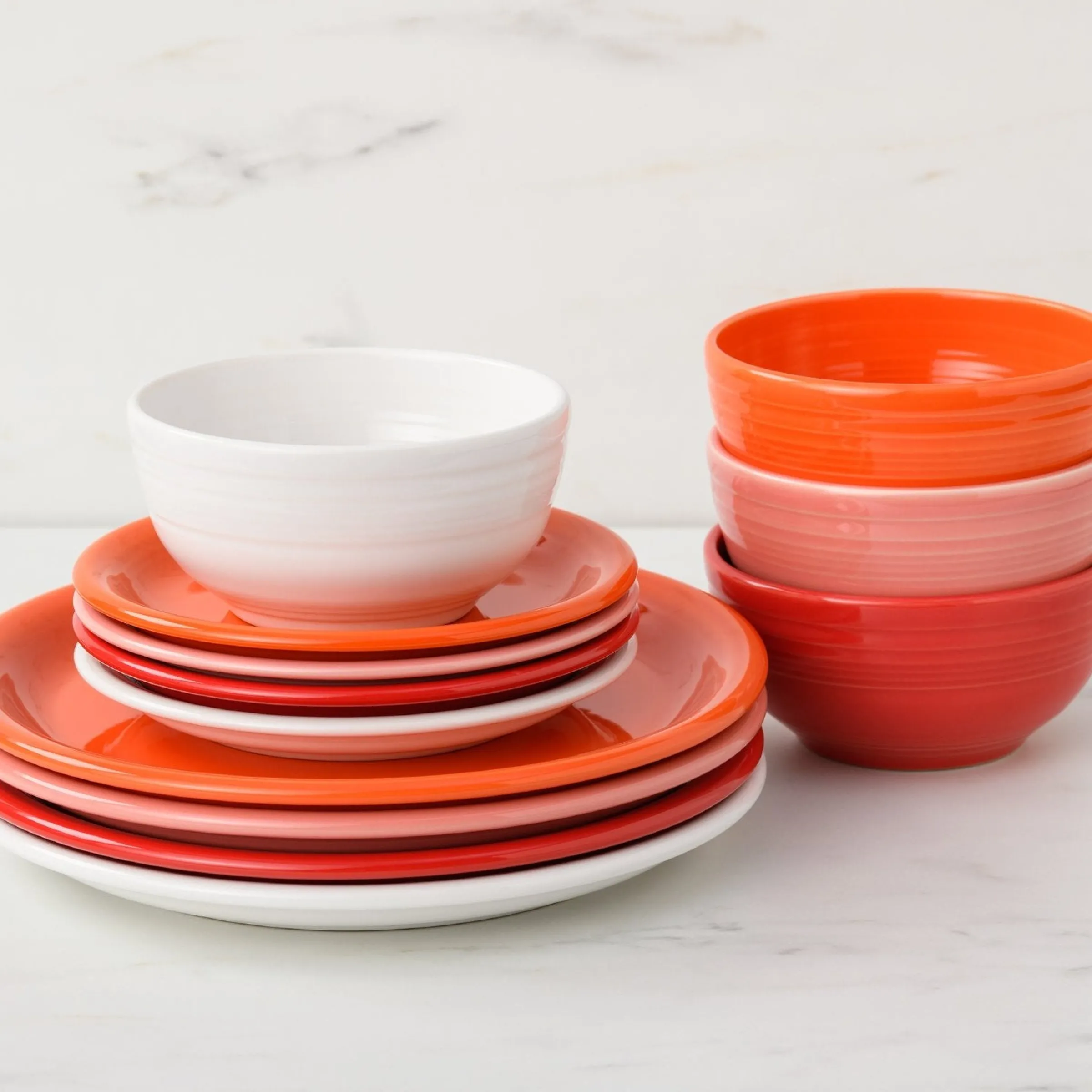 Mixed Sunset Horizon Bistro Coupe 12-Piece Dinnerware Set, Service for 4|Fiesta Factory Direct New