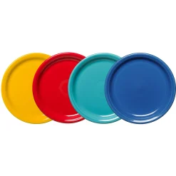 Mixed Vibrant Bistro Coupe 9 Inch Luncheon Plate, Set of 4|Fiesta Factory Direct Clearance
