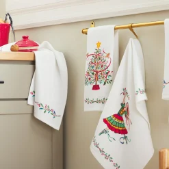 Nutcracker Ballerina Holiday Holly Sprig Kitchen Towel Set|Fiesta Factory Direct Hot