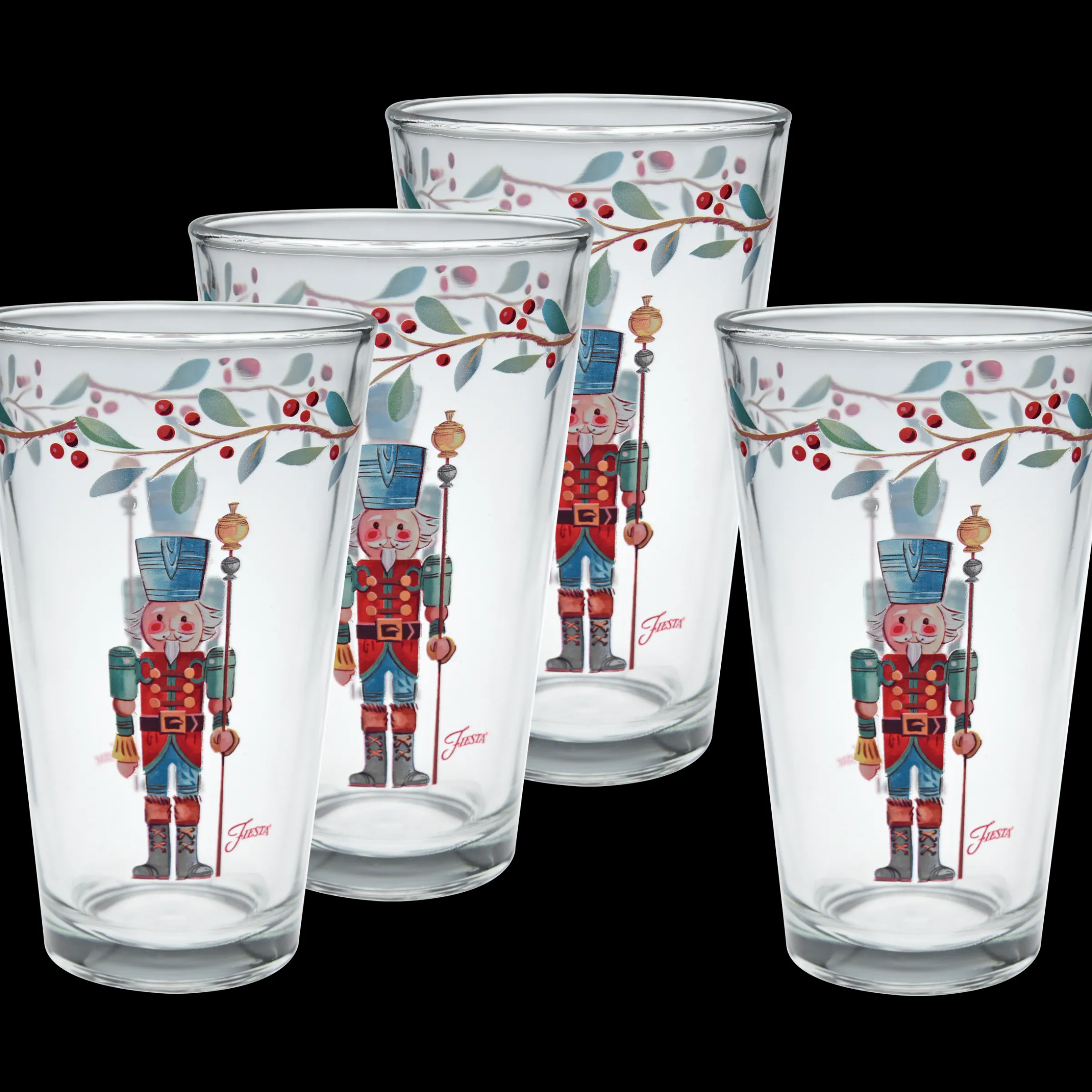 Nutcracker The Guardian 16 oz. Cooler Glass - Set of 4|Fiesta Factory Direct Sale