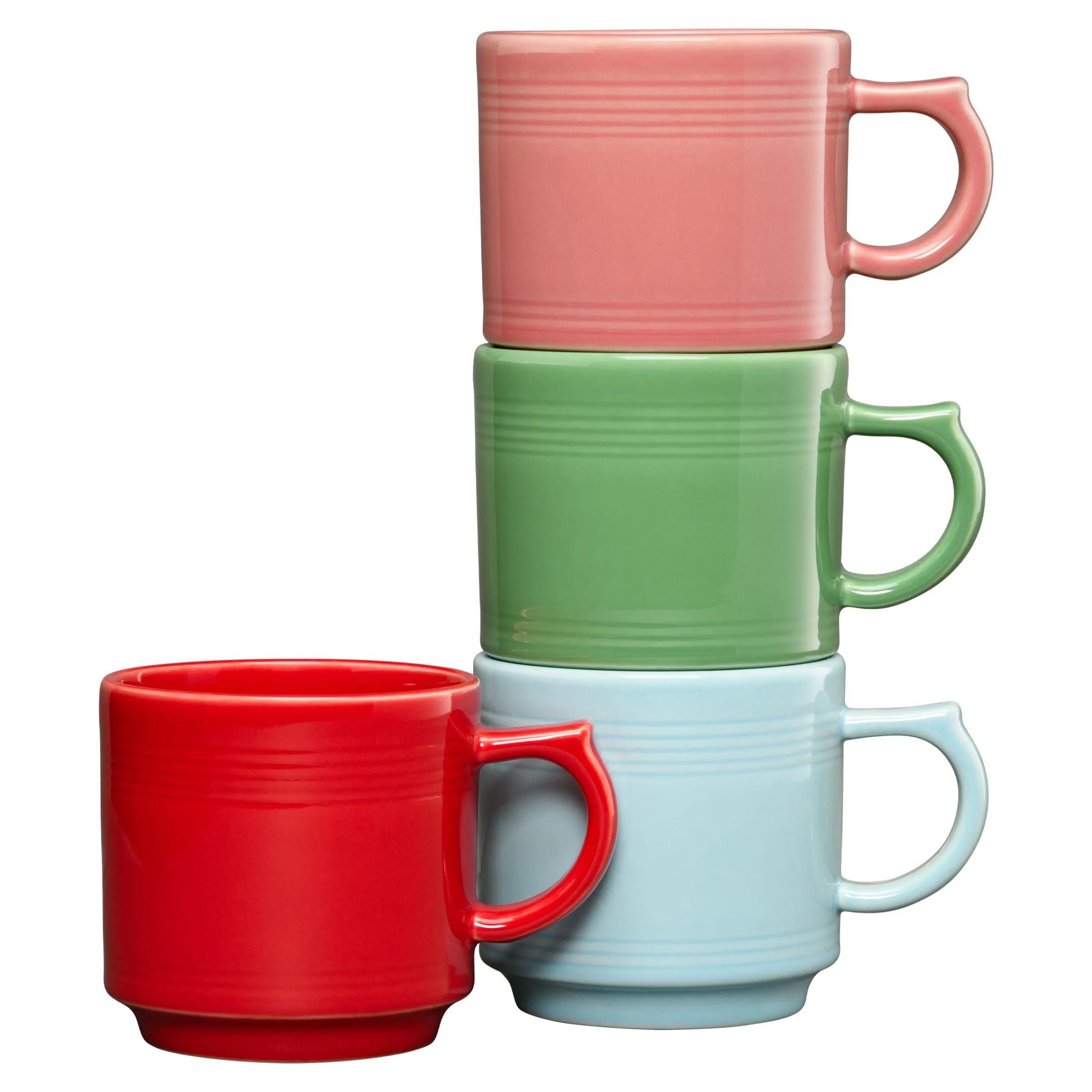 Peppermint Frost 16 OZ Set of 4 Mixed Stackable Mug Set|Fiesta Factory Direct Sale