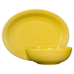 2-Piece Serve Set 11 5/8 Inch Oval Platter & 38 OZ Bistro Bowl|Fiesta Factory Direct Clearance