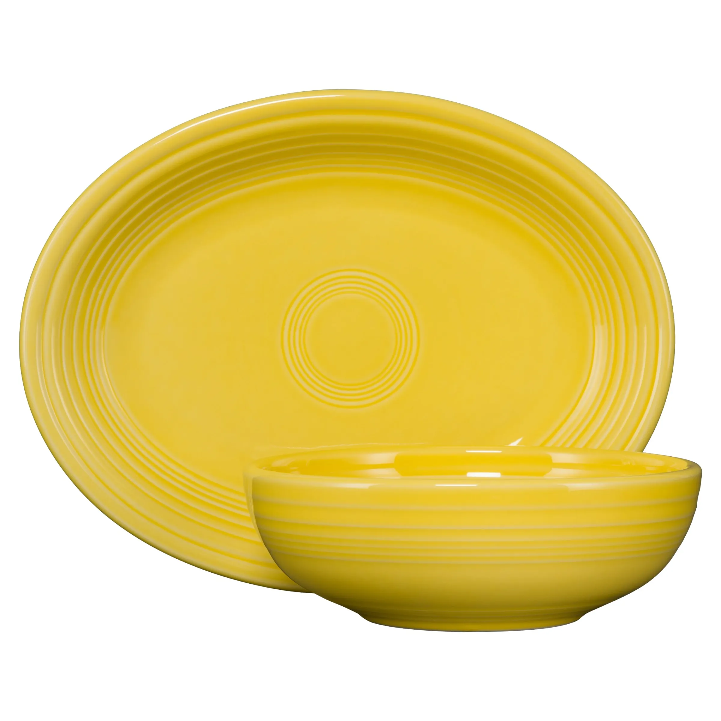 2-Piece Serve Set 11 5/8 Inch Oval Platter & 38 OZ Bistro Bowl|Fiesta Factory Direct Clearance