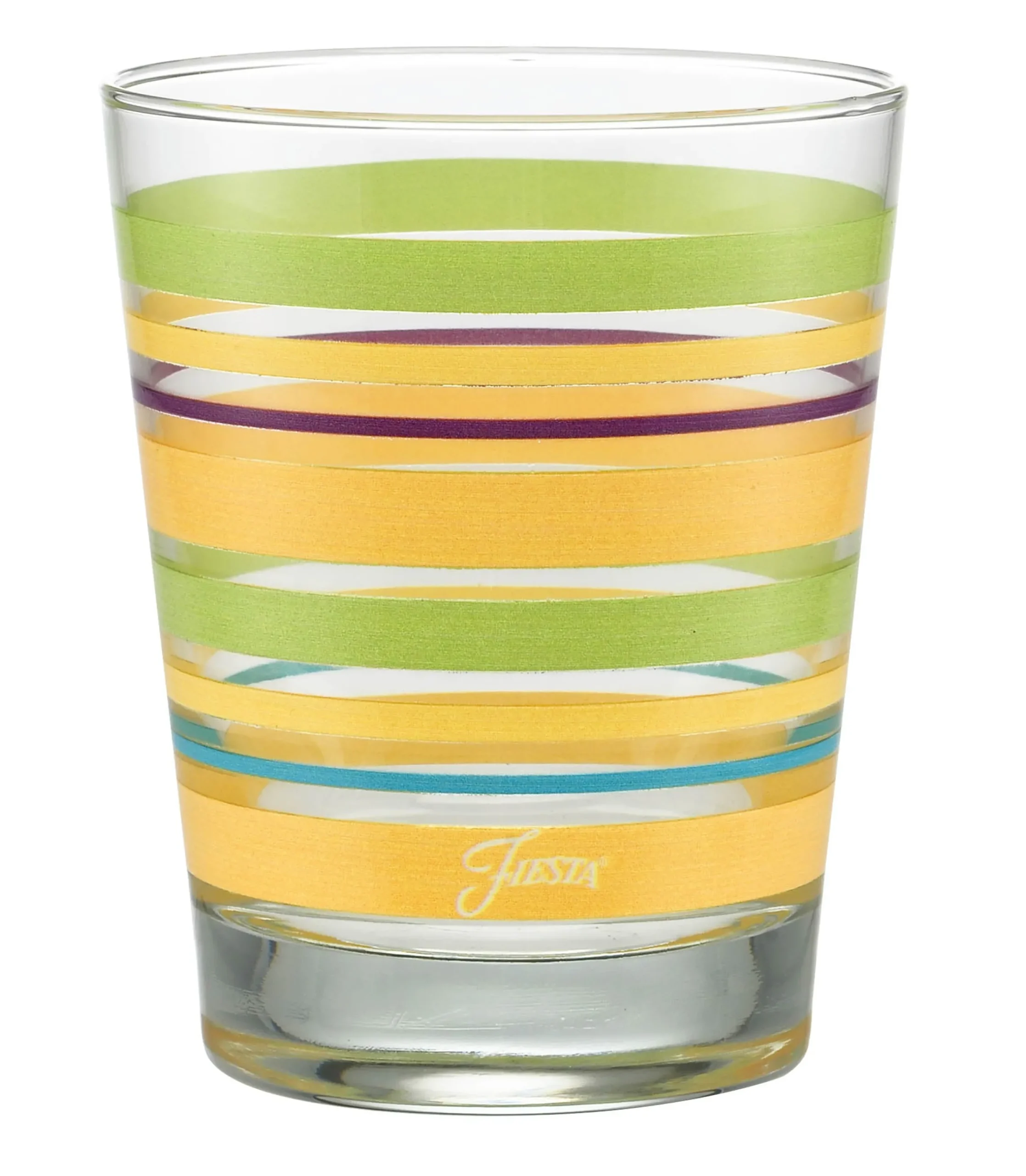 Retired 15 oz. Fiesta® Caribbean Sunset Stripes Tapered Double Old Fashion – Set of 4|Fiesta Factory Direct